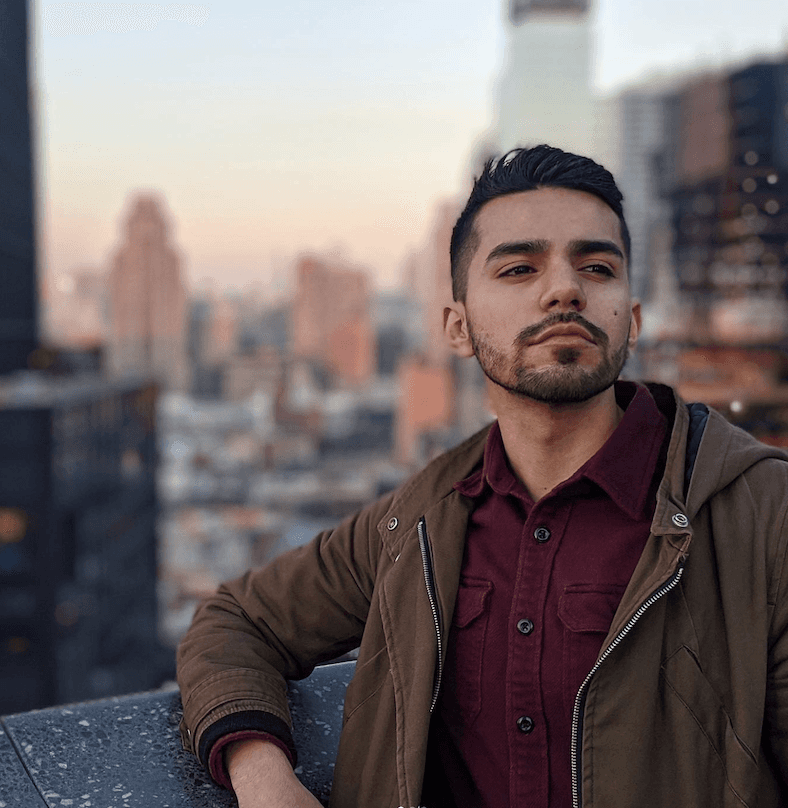 Nicolas Sanabria on a New York rooftop